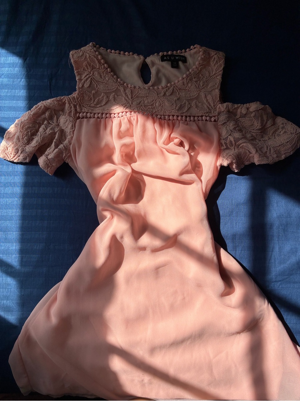 As U Wish Pink Lace Overlay Dress